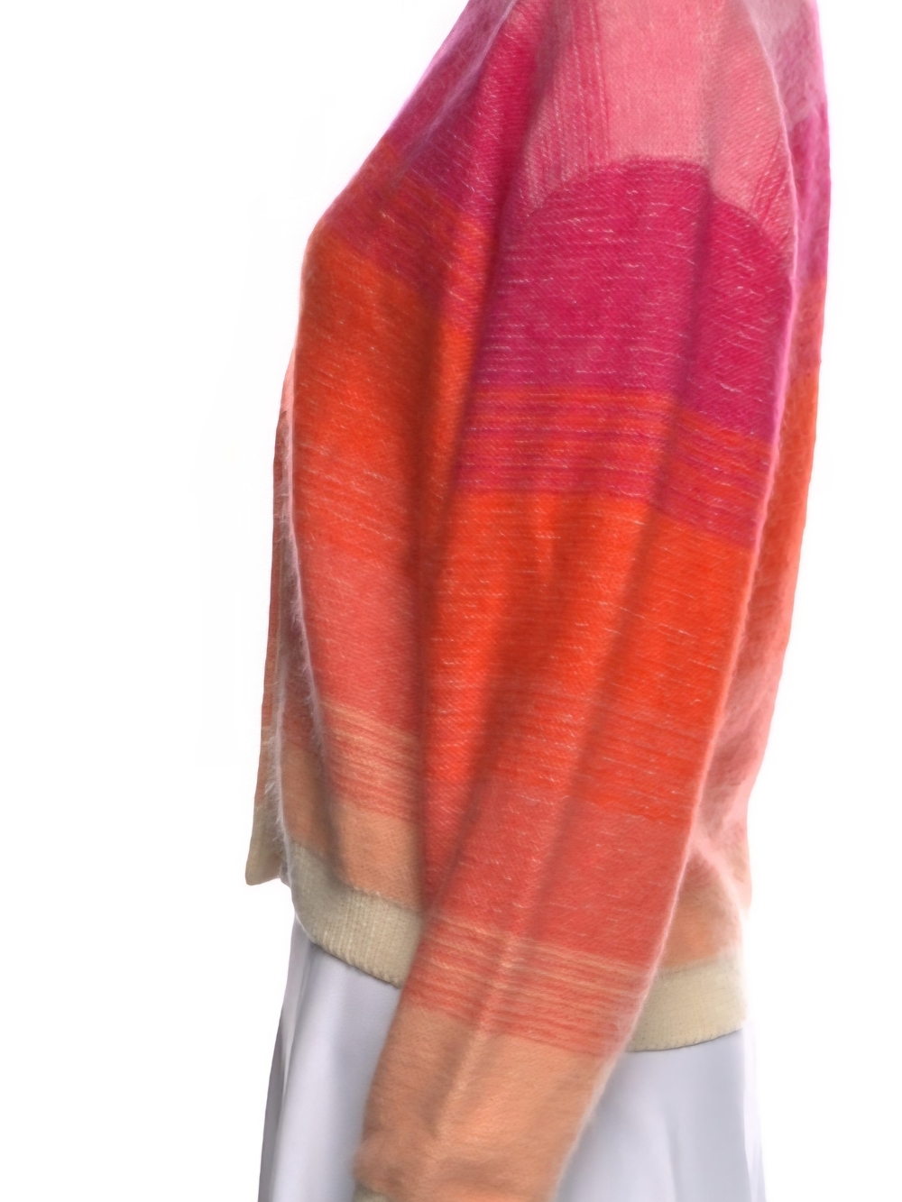 Dorothee Schumacher Striped V-Neck Button Cardigan - Pink & Orange Ombre - Picture 2 of 3